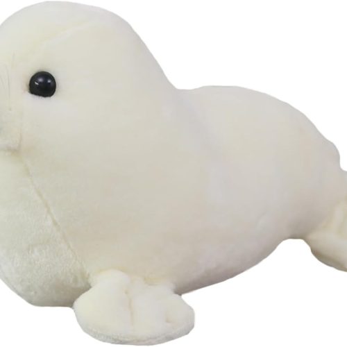 Seal plush toy and pillow, cute white seal design for children