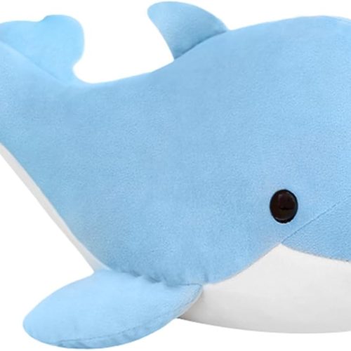 Dolphin plush toy and pillow with soft marine animal design