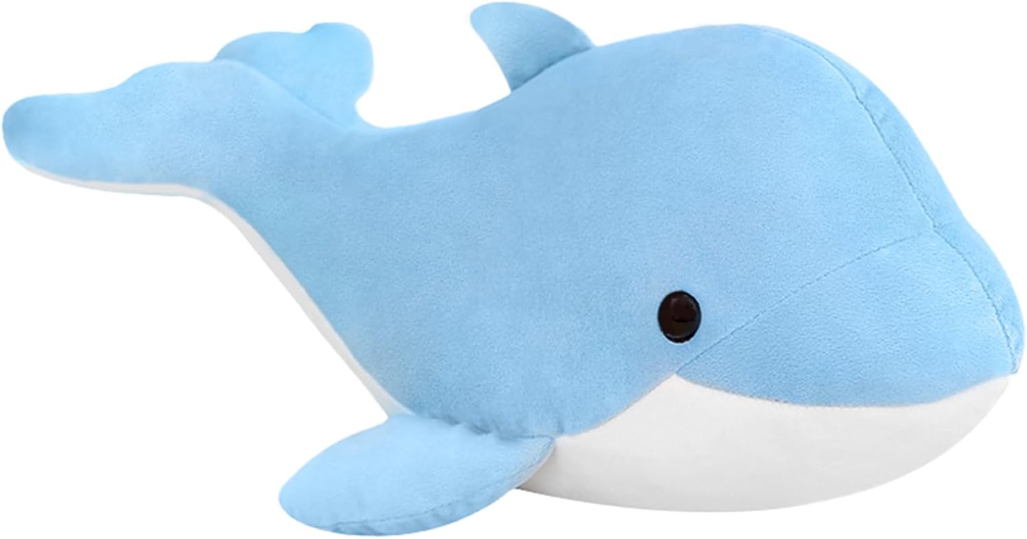 Dolphin plush toy and pillow with soft marine animal design
