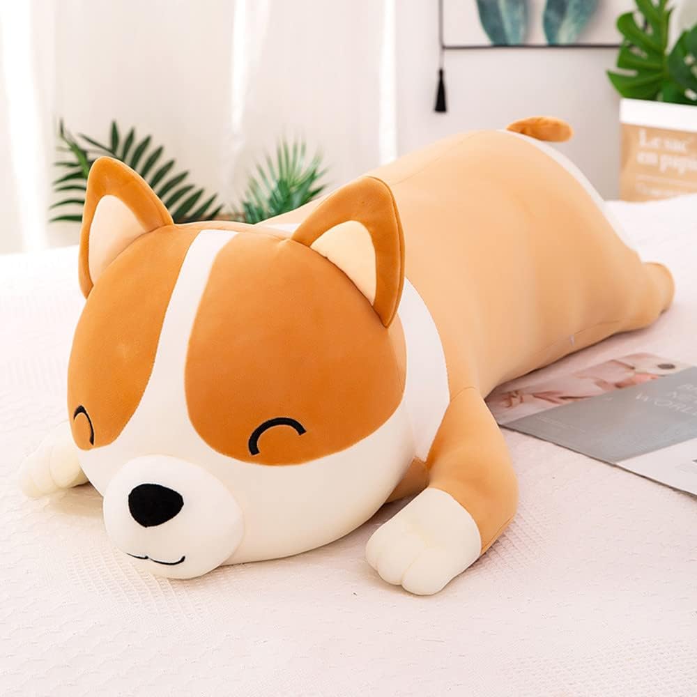 Corgi plush toy, cute soft stuffed animal and body pillow, perfect gift for children and girls