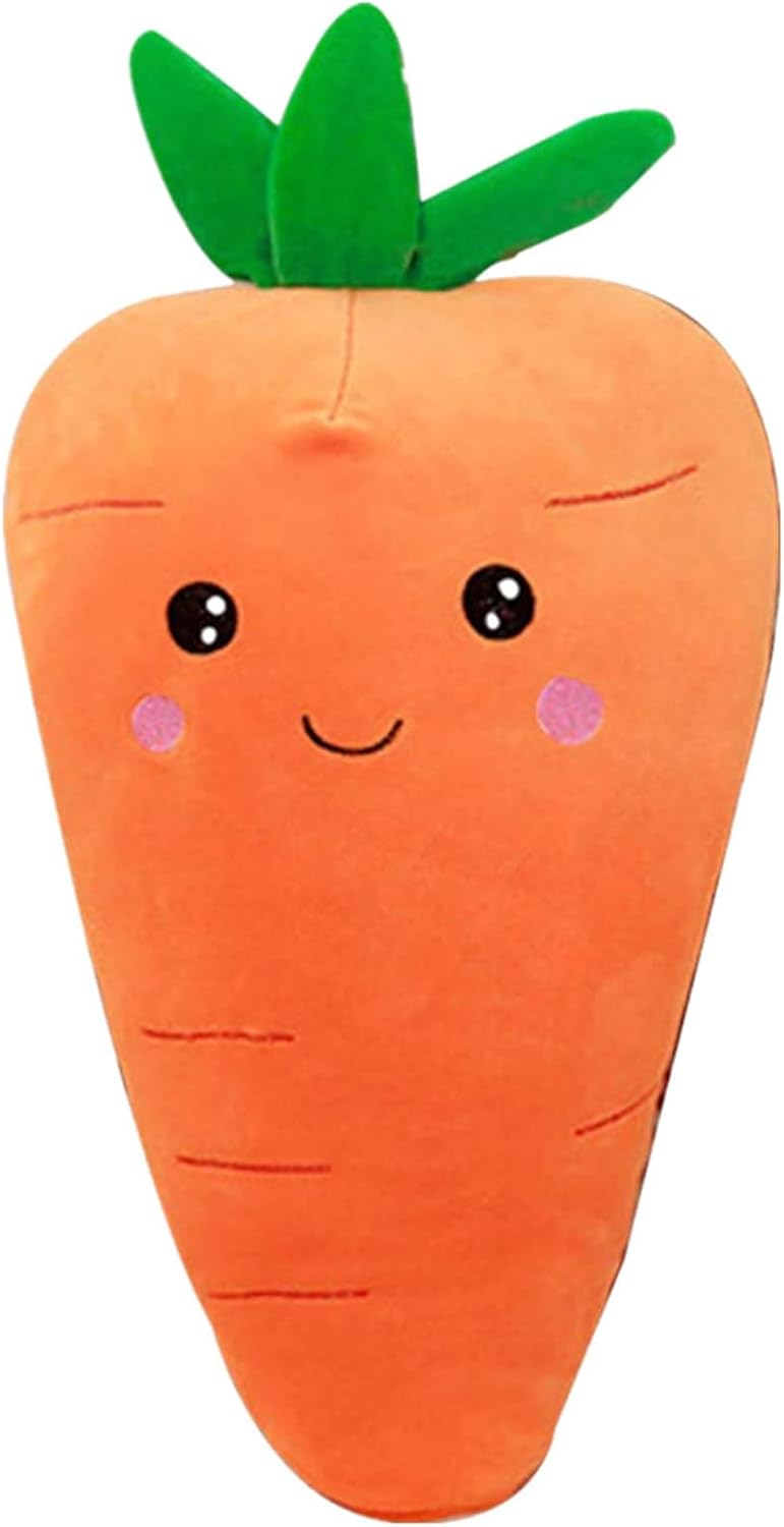 Cartoon carrot plush toy, cute carrot-shaped throw pillow and stuffed toy, soft doll for boys and girls