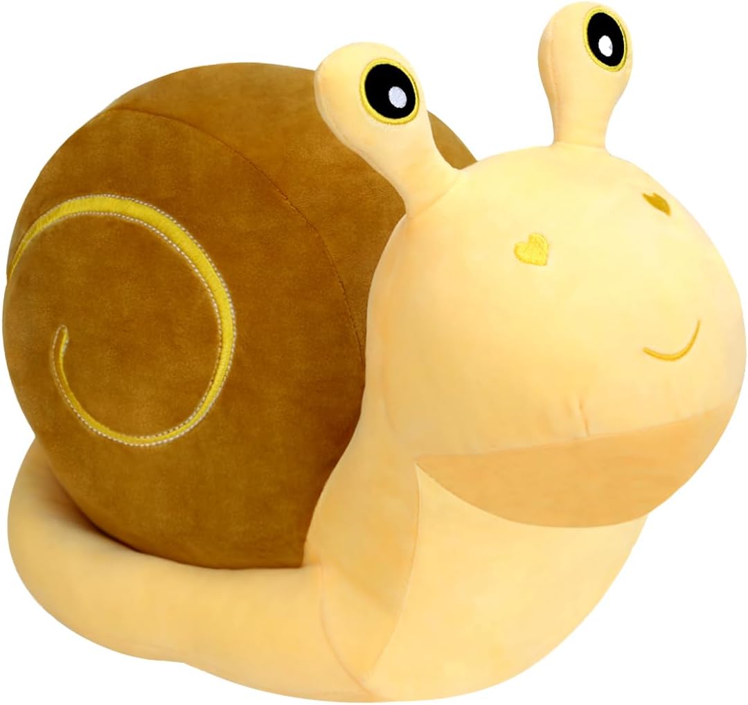 Snail-shaped plush body pillow and toy, cute soft decorative plush suitable as gift or room decor for adults and children