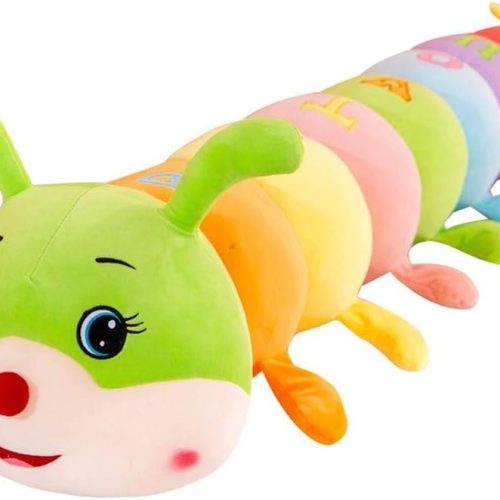 Colorful caterpillar plush toy, extra-large soft body pillow and stuffed animal, perfect birthday gift for infants, toddlers, and children