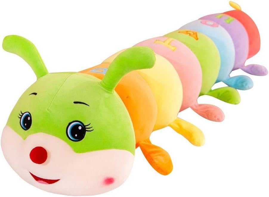 Colorful caterpillar plush toy, extra-large soft body pillow and stuffed animal, perfect birthday gift for infants, toddlers, and children