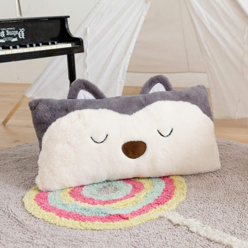 Animal-shaped lumbar pillow, ultra-soft plush throw pillow with cute fox design